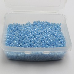 4000 Transparent Light Blue Small Glass Beads 2mm+ Storage Box Jewelry Making