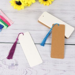 MIDELONG 40 Pcs Kraft Paper Blank Bookmarks with 40 5.5×2 inches, Multicolor