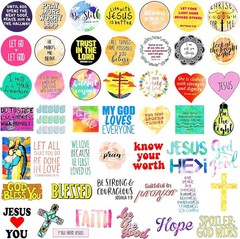 220Pcs Inspirational Christian Stickers Bulk, Vinly Waterproof Bible Verse Jesus