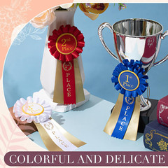 3 Pcs Award Ribbons 1St 2Nd 3Rd Place Rosette Ribbon Winner Prize Ribbons First