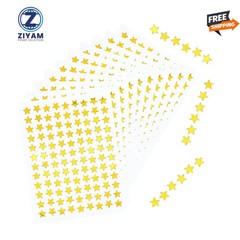 1080 Pcs 10 Sheets Tiny Gold Star Stickers, 0.3″ Diameter Small Reward Stickers