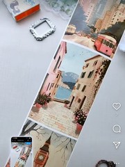 Roll of Artistic Stickers 15 City Buildings Eiffel Empire France Italy New York