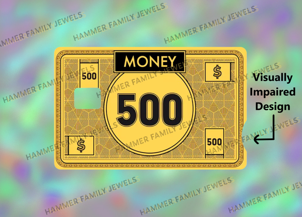 $500 Funny Money Fan Art Card Decal *