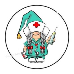 NURSE DOCTOR GNOME ENVELOPE SEALS LABELS PARTY FAVOR STICKERS