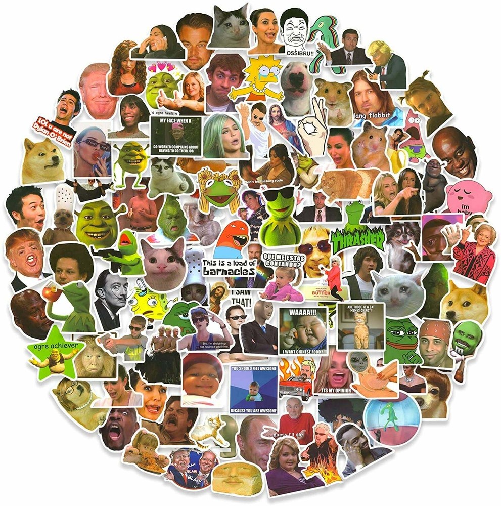 Meme 150 PCS Funny Trendy Stickers , Waterproof VinylDecals
