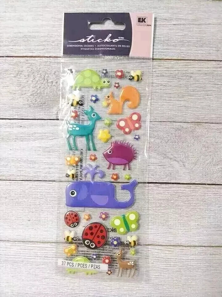 animal squirrel woodland fun stickers EK success dimensional puffy 37pc