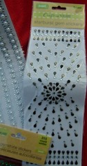 CRAFTER’S SQUARE ~ GEMSTONE & JEWEL BORDER STICKERS ~ 8 SHEETS & CASE ~ NEW