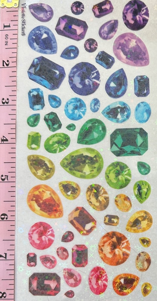 Violette Stickers Rainbow Holographic Gem Party Crafts Planner Supply Scrapbook