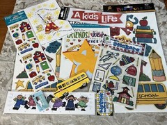 Sandy Lion SCHOOL DAYS THEMED Assorted Scrapbook Craft Sticker Pack Bundle