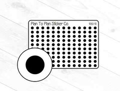 1050-10~~Black Tiny Dots Planner Stickers.