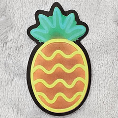 Neon Pineapple Sticker Black Yellow Teal Die Cut Tropical Fruit Decal Laptop
