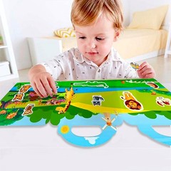 Reusable Sticker Book for Kids, Animal Stickers Educational Learning Toys Travel