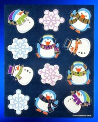 Winter Fun Snowmen & Penguins Carson Dellosa Sticker Sheet