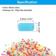 120g Fake Sprinkles Chocolate Shredded Sugar Granules, Mixed Colors