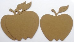 {3} APPLES – Teacher Fruit Bare Apple Chipboard Die Cuts Embellishments