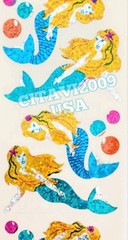 HAMBLY STUDIOS STICKERS PRISMATIC GLITTER MERMAIDS MYTHICAL OCEAN VINTAGE RARE
