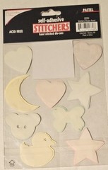 Remember when self adhesive stickers hand stitched die cuts shapes pastel colors