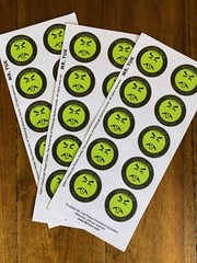 Mr. Yuk Stickers 30 Stickers (3 Sheets) Retro Poision Control LOWEST $ FREE SHIP
