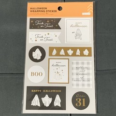 Cute Gold Foil Halloween Wrapping Sticker Sheet (6x8in) FREE SHIPPING