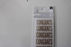 American Craft Mini Marks Rub-On Transfers CONGRATS 2PG – 16PC Gold Scrapbooking