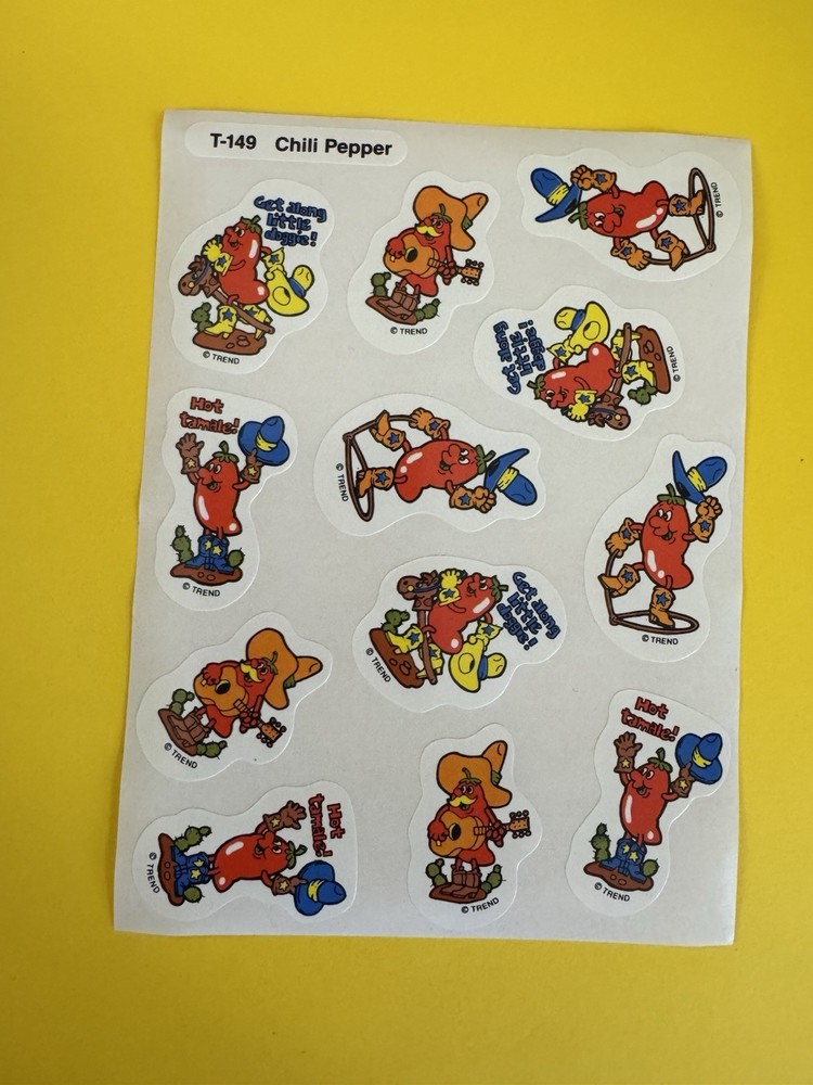 Vintage Trend Enterprises Scratch And Sniff Stinky Stickers Sheet 80’s