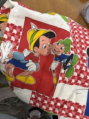 Vintage Mickey And Friends Curtain Approximately 40×80 One Side Only