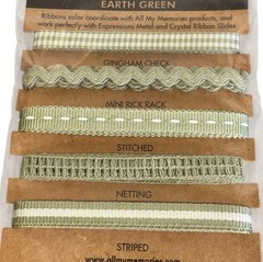All My Memories Expressions Earth Green Decorative Ribbon 5 – 1 Yard Each NEW