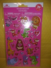 Celebrate Valentine’s Day Heart and Cute Animals Foil Stickers 30 Count x 2
