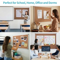 2-Pack Cork Notice Board 48 x 36 Inch, Aluminum Frame Bulletin Board for Wall…