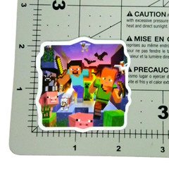 Minecraft Sticker Steve Alex Pig Running Group Glossy
