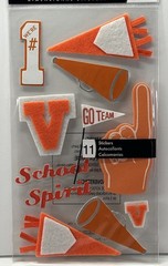 New Jolee’s Boutique PEP RALLY Dimensional Stickers SCHOOL SPIRIT ORANGE