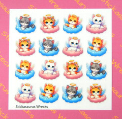 Angel Cats On Clouds Sticker Sheet