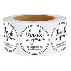 1000 Round Kraft Paper Thank You for Supporting My Small Business Stickers Label