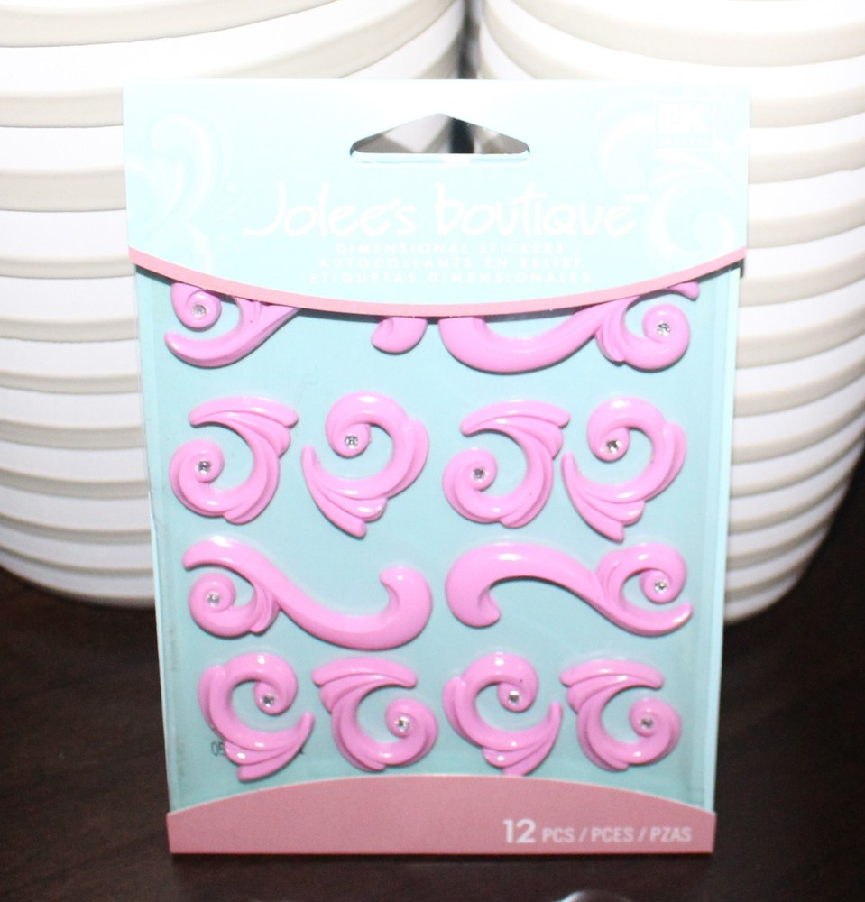 EK Success Jolee’s Dimensional Stickers Pink Flourishes T18
