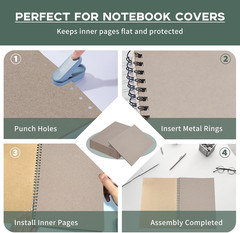 Heavy-Duty Chipboard Sheets 8.5 x 11-20 Pcs, Goefun 80pt/2mm Thick Greyboard Boo