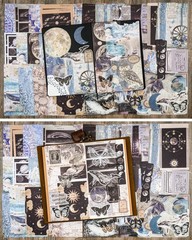 Knaid 200 Piece Vintage Ephemera Bundle – Paper & Sticker Kit 200, Multicolor
