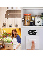 Black Waterproof Reusable Label Stickers with White Chalk for Mason Jars, Craft