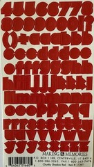 RED SHADOW CHUNKY ALPHABET Stickers(2sheet)Making Memories•Letters•Numbers•Words