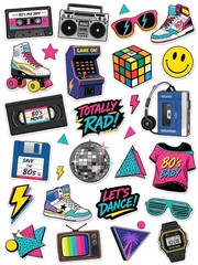 80s Retro Tags Embellishments Junk Journal Scrapbook USA PICK A Set