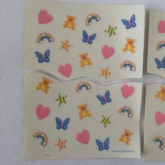 Vintage Sticker Sheets Hallmark Cards 1985 Rainbow Butterfly Bear Heart Star
