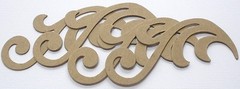 {4} *DECORATIVE FLOURISH* Long Swirl Accent – Bare Chipboard Die CutS