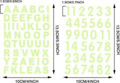 84Pcs Glow in the Dark Alphanumeric Luminous Stickers Alphabet Letter Number Set