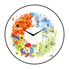 FLORAL CLOCK ENVELOPE SEALS STICKERS LABELS TAGS 1.5″ ROUND FLOWERS (30)