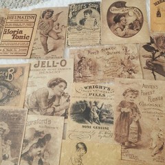 Ephemera Lot 38 Pieces Brown Paper Style Ads ScrapBooking Collectible Decor