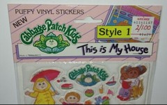 Vtg 1984 Cabbage Patch Kids Stickers Puffy Vinyl Style 1 Rainy Day Fun My House