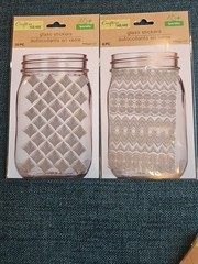 Lot 2 Crafter’s Square Glass Stickers Jar Silver Diamonds 45 Piece New Trim Band
