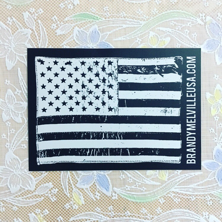 Black and White American Flag Brandy Melville Sticker