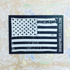 Black and White American Flag Brandy Melville Sticker
