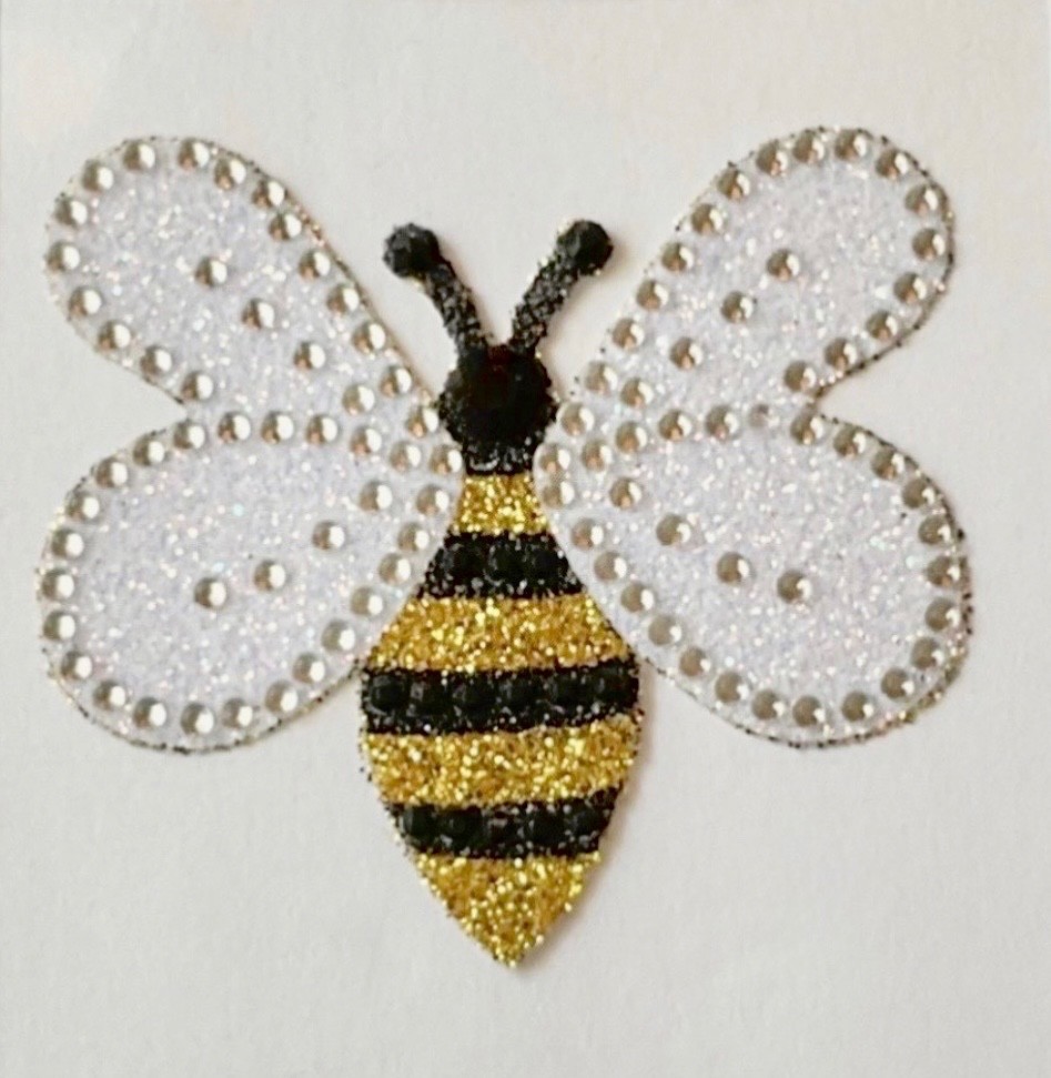 2” Bumblebee Bee Rhinestone & Glitter Adhesive Gem Sticker Embellishment/Bling🐝
