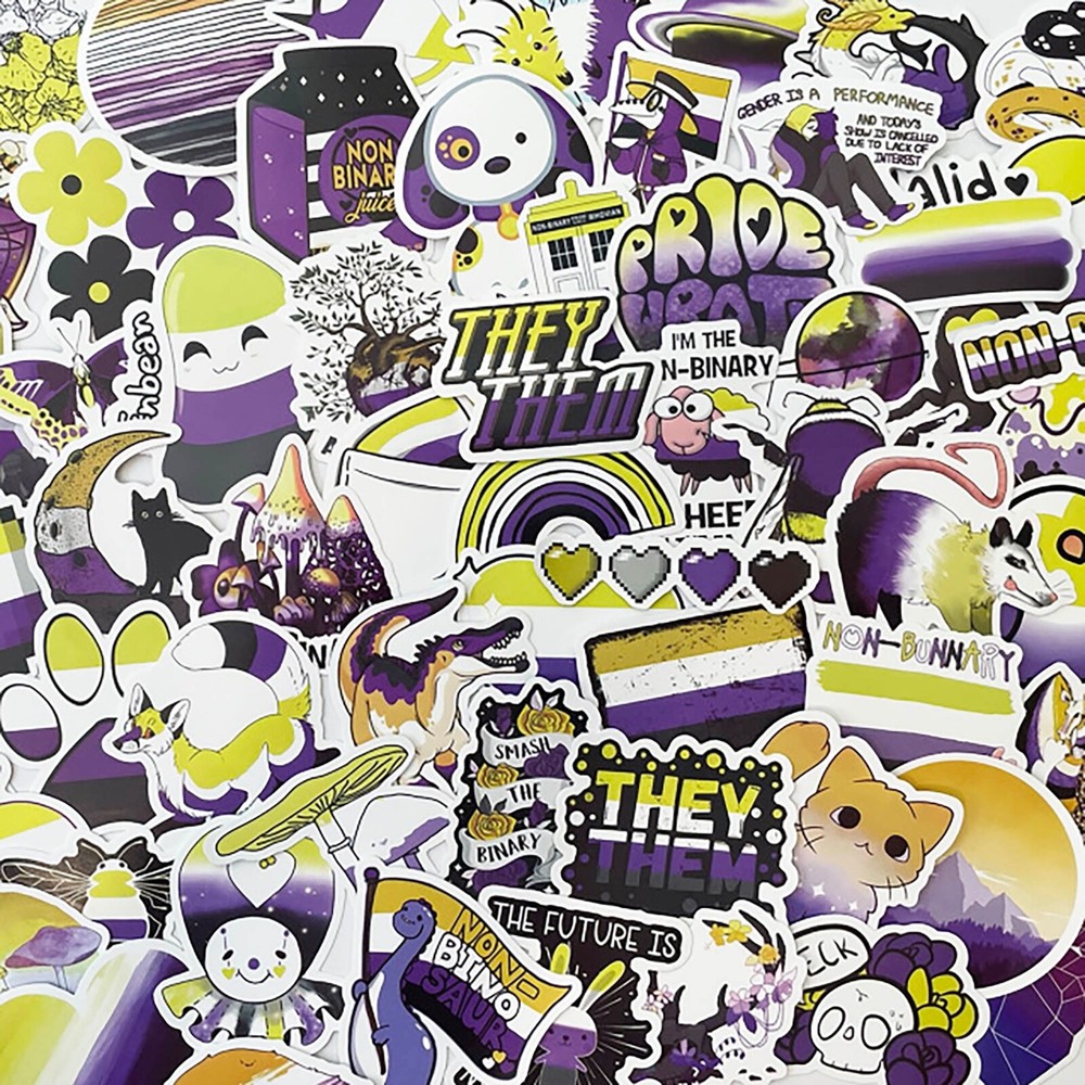20pcs NON BINARY Stickers, LGTBQ+, Rainbow, Pride, Free Shipping*